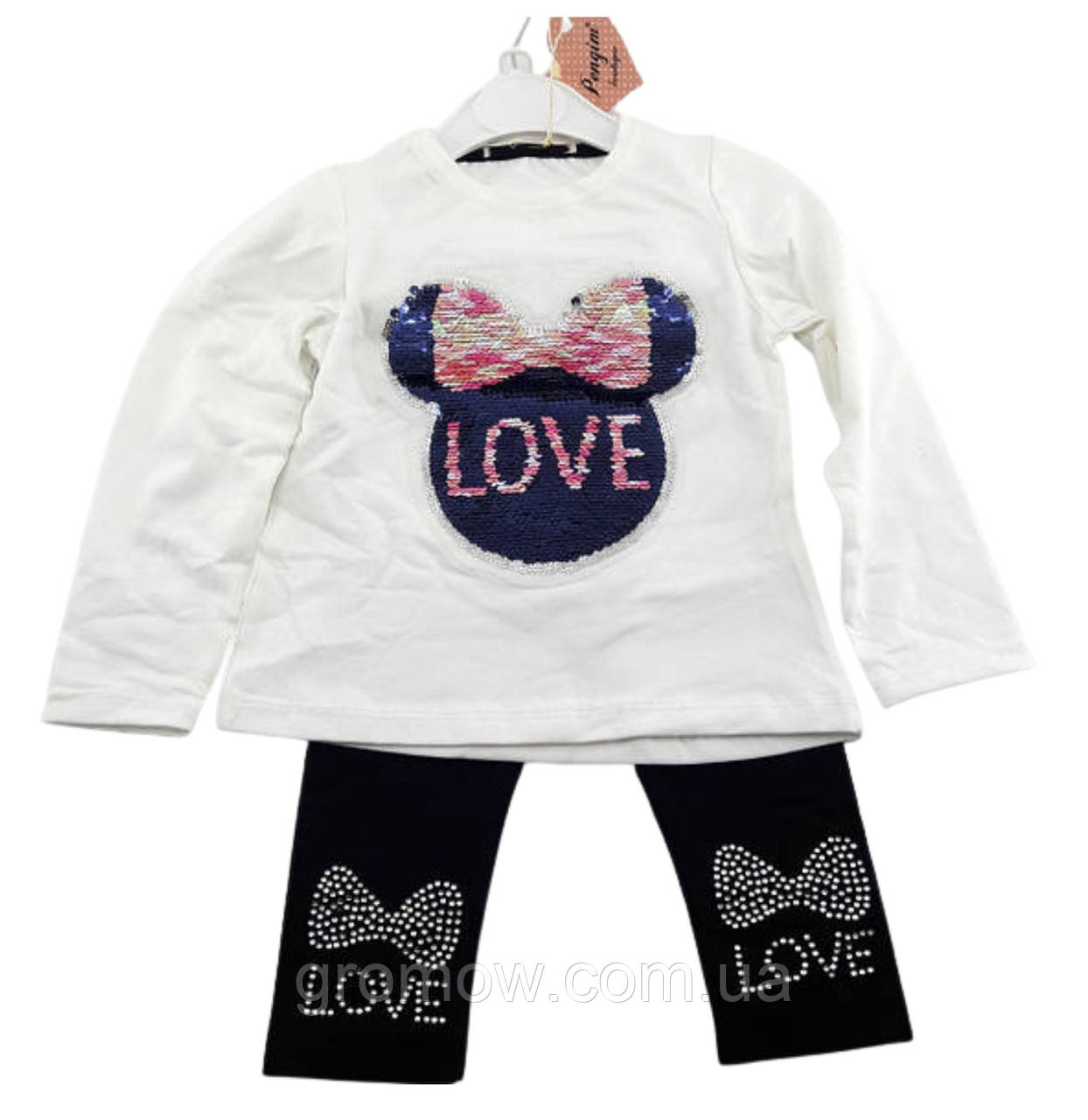 Спортивний костюм дитячий Туреччина 1 рік для дівчинки трикотажний білий (КДМ12), фото 1