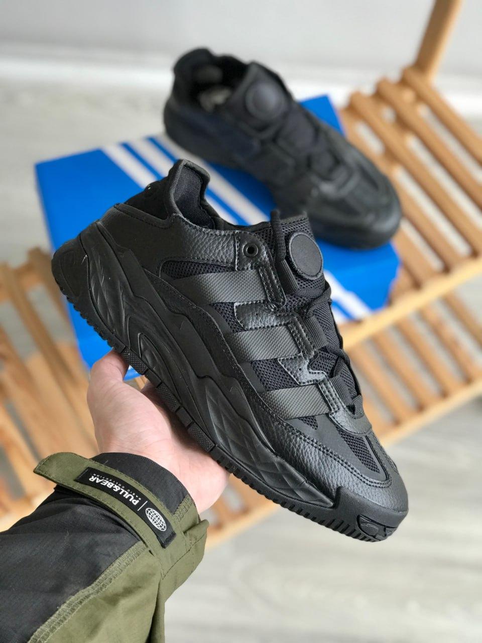 Кросівки чоловічі Adidas Niteball Black чорний на весну шкіряні стильні адідас найтбол модні