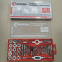 Набір плашок M3-M12 і мітчиків M3-M12, 40 од. INTERTOOL SD-8040