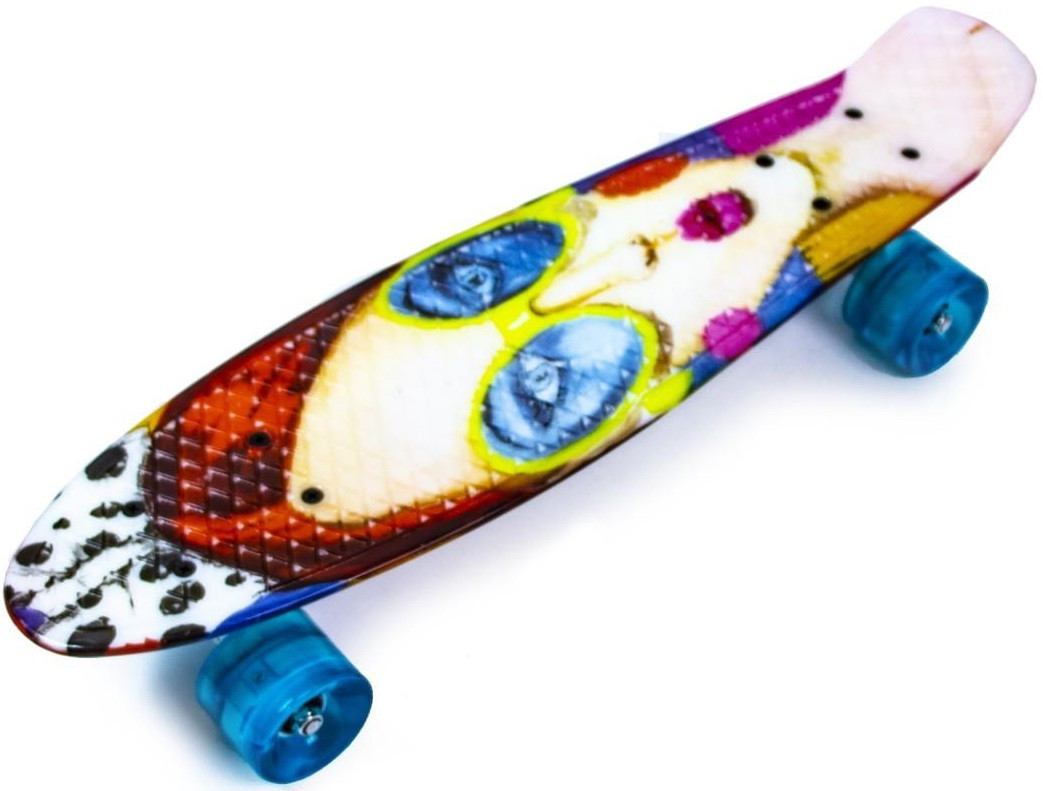 Penny Board "Cool Girl" Сяючі колеса, Пенні борд з принтом