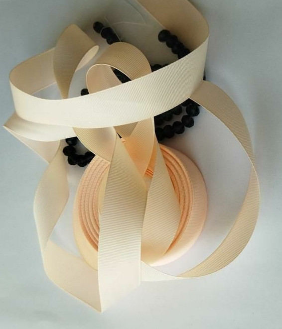 Репсова стрічка персиковий №213 шириною 2,5 см, фото 1