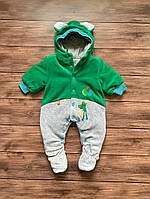 КОМБІНЕЗОН велюровий для малюків зеленого кольору 68