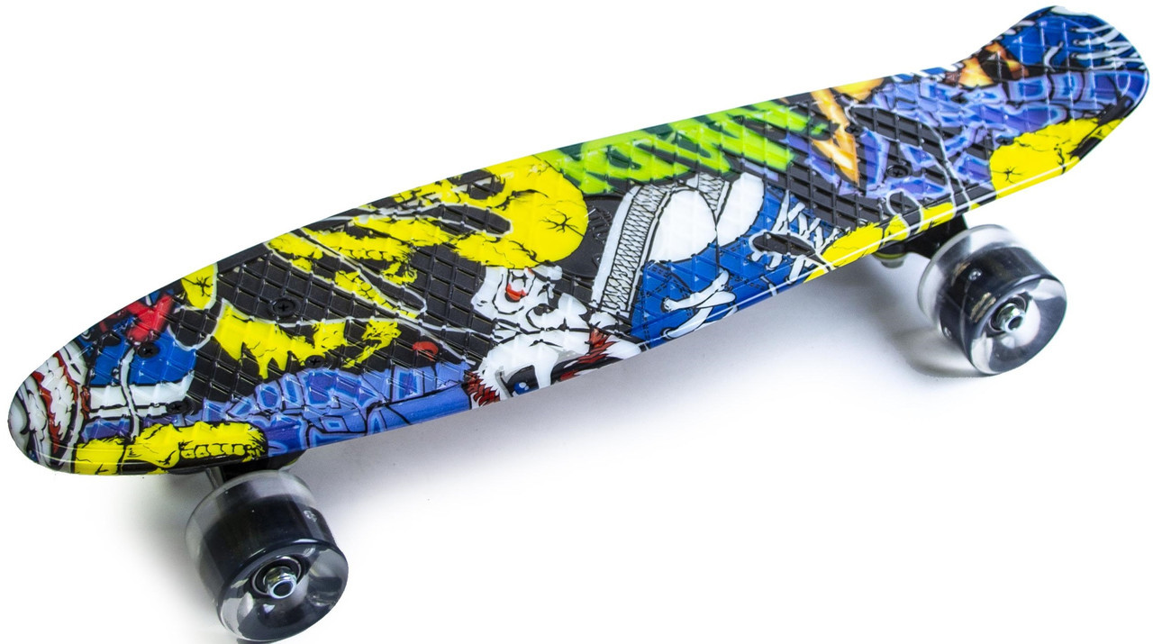 Penny Board "Cool Draft" Joker Сяючі колеса, Пенні борд з принтом