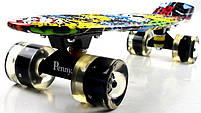 Penny Board "Cool Draft" Joker Сяючі колеса, Пенні борд з принтом, фото 4