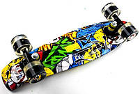 Penny Board "Cool Draft" Joker Сяючі колеса, Пенні борд з принтом, фото 3