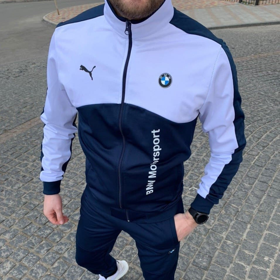 Чоловічий спортивний костюм Puma BMW, Пума BMW Motorsport синій демісезонний комплект