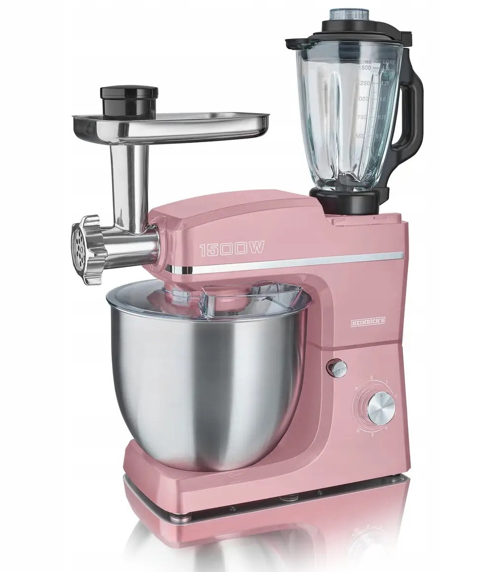 Кухонний комбайн-тістоміс 3 в 1 Heinrich's HKM 8083 Rosa 10 л