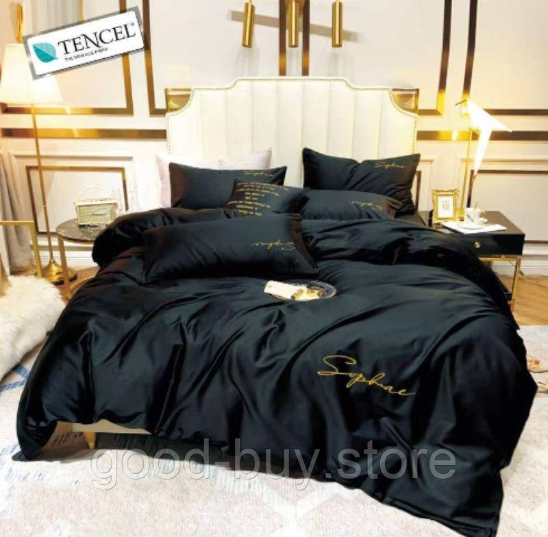 Постільна білизна тенсел Crown Midnight Black евро 200х220