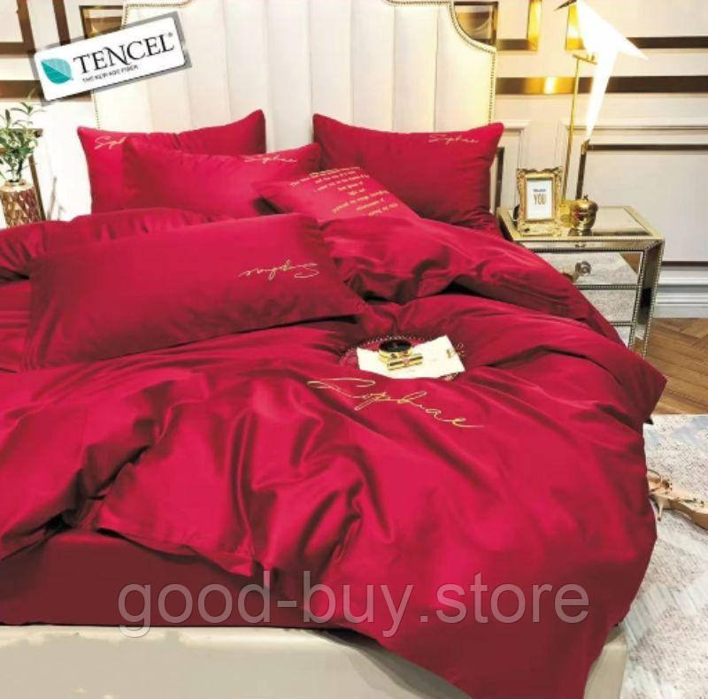 Постільна білизна тенсел Crown Violet Red евро 200х220