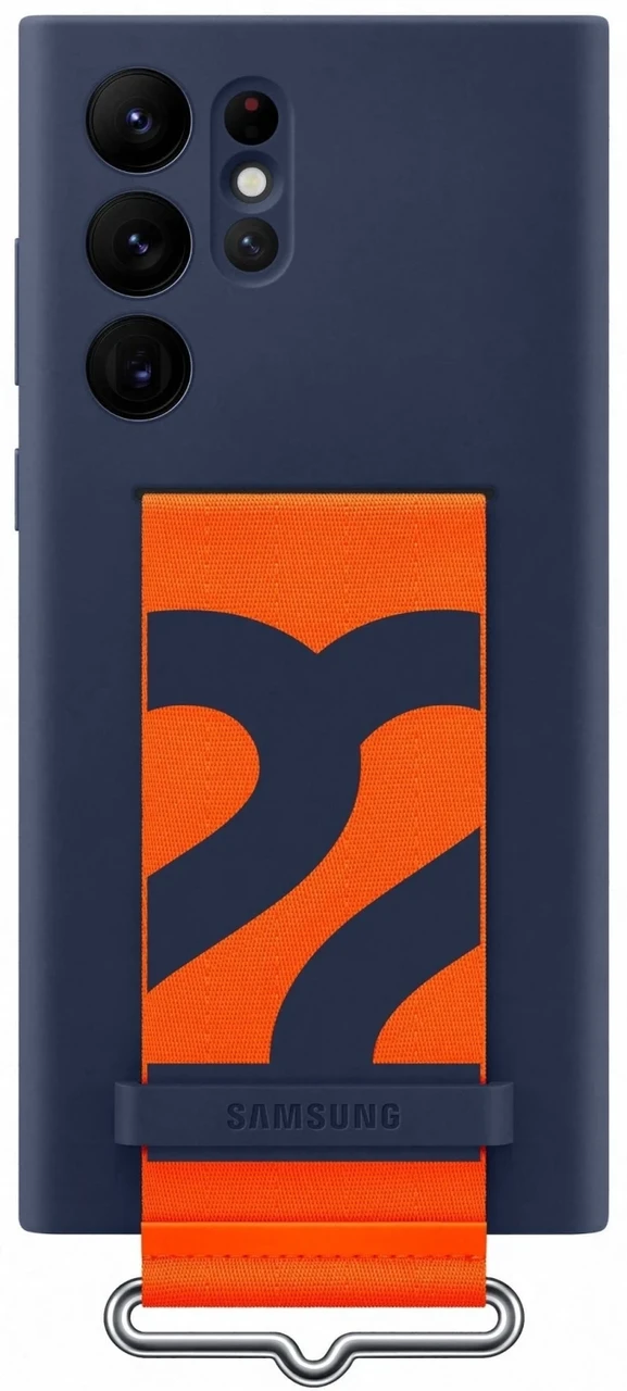 Оригінальний чохол Samsung Silicone Grip Cover Navy with Strap для Samsung S22 Ultra SM-S908