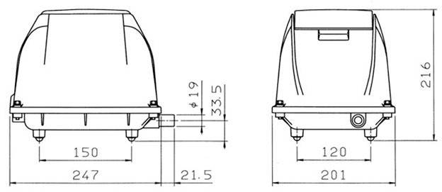 Компресор повітряний мембранний Компресор мембранний Мембранний компресор Secoh EL-S-80-15 BC, фото 3