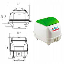 Мембранний компресор аератор для ставка водойми септика УЗВ Secoh JDK-50 Повітродувка для септика BC, фото 3