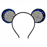 Обруч для волосся Вушка мікі-мауса зі стразами (13608) 01