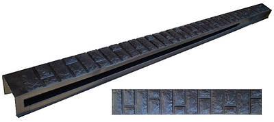 Форма для стовпа розпашна №33 «Цегла фагот» з пазами. Розміри 120х120х2200 мм