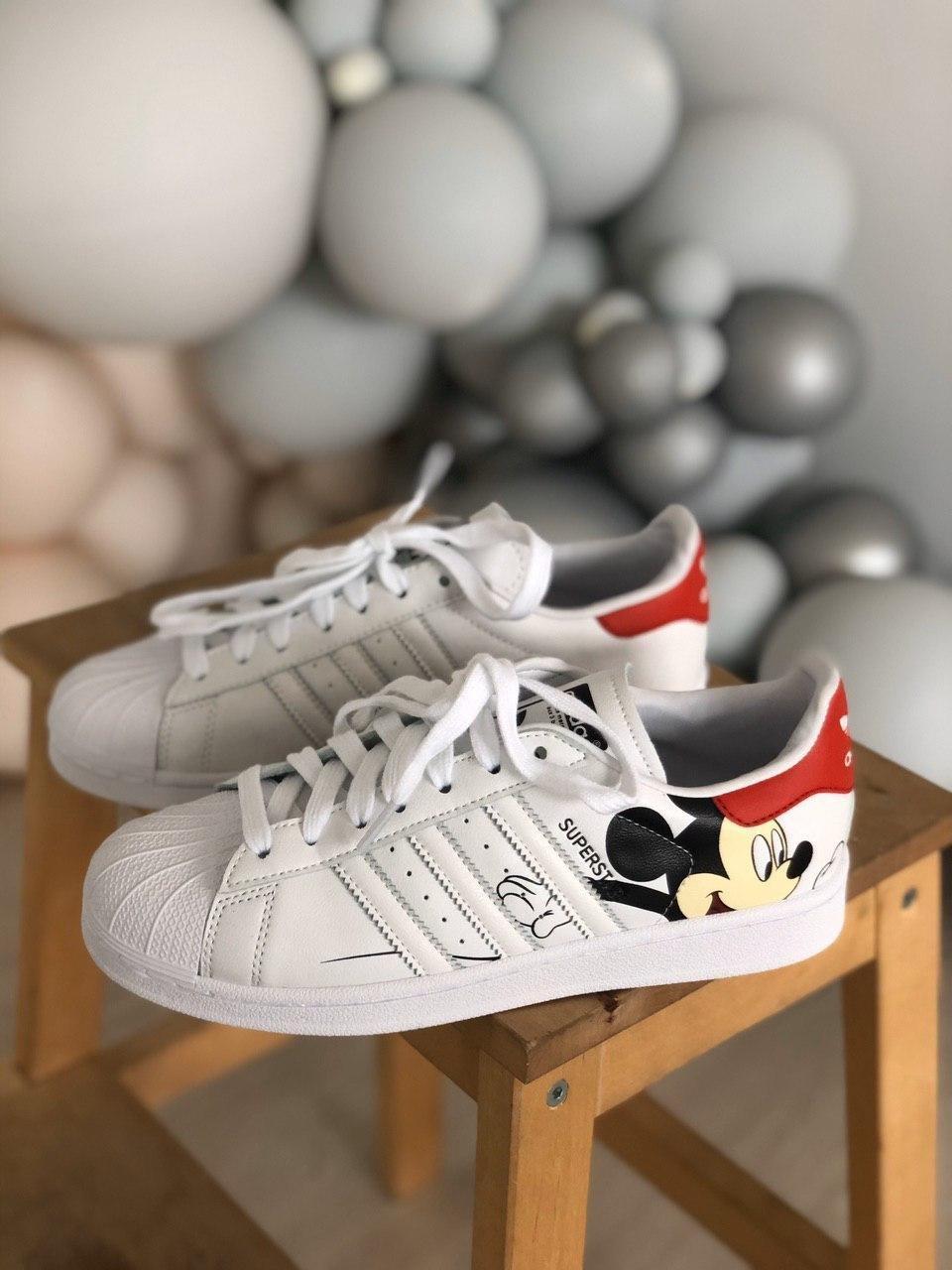 Жіночі кеди Adidas Superstar White Mikki білі демісезонні повсякденні кросівки адидас суперстар модні, фото 1