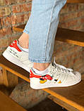 Жіночі кеди Adidas Superstar White Mikki білі демісезонні повсякденні кросівки адидас суперстар модні, фото 6