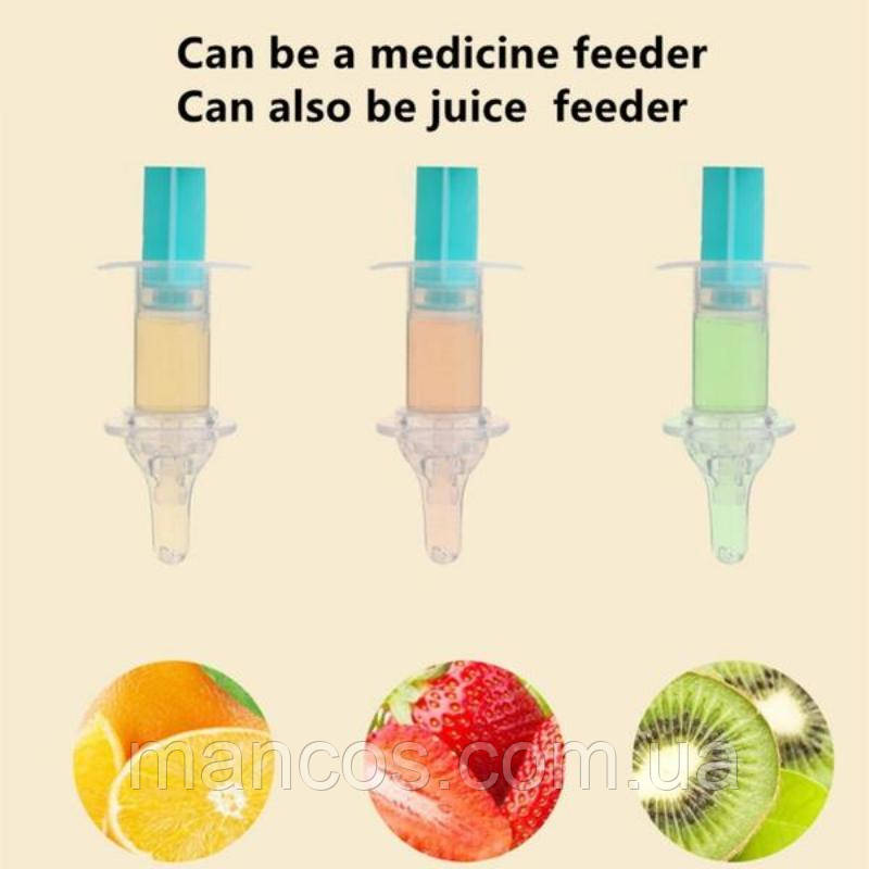 Дитячий шприц соска дозатор з ковпачком 13х3,9 см Білий (ID#1796874898 ...