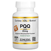 California Gold Nutrition, Пирролохинолинхинон PQQ, 20 мг, 90 капсул, exp 04/24