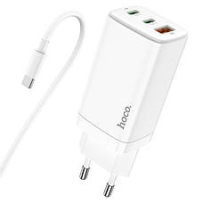 Зарядний пристрій (швидка зарядка) для телефону Hoco N16 2 х Type-C + USB 65Вт Білий (6931474747723), фото 4