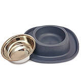 Миска Georplast Soft Touch металева з м'яким килимком, 28x28x5,5 см 600 мл, фото 2