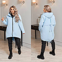 Демісезонна стильна куртка-парка великих розмірів із капюшоном (р.48-60). Арт-2092/42