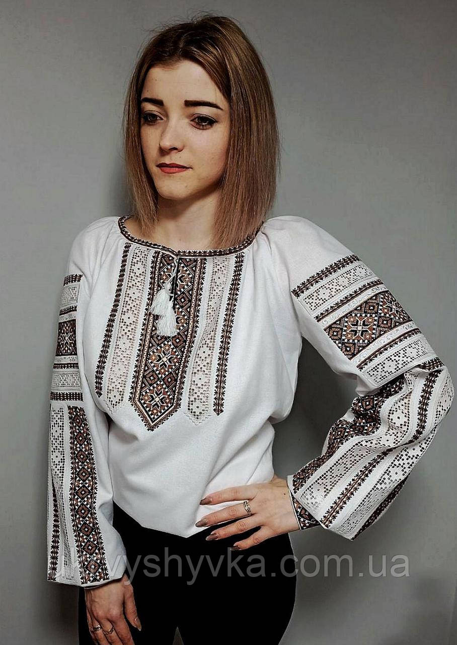 Блуза "Мереживна" коричнева