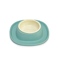 Миска Georplast Soft Touch пластикова з м'яким килимком для котів та собак, 20×20×3,5 см 0,25 л.