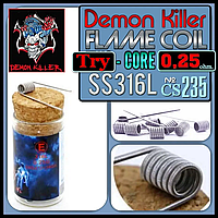 CS 235 Demon Killer Flame Coil 316L 0.25 ohm. Преднамотанная спираль. 0.4 mm*3 + 0.1mm.