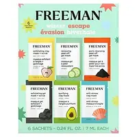 Freeman Beauty, Winter Escape, косметические маски для лица, ассорти, 6 пакетиков по 7 мл (0,24 жидк. Унции)