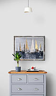 Картина ручної роботи Корабли, интерьерная картина акриловые краски, интерьерный декор для дома на холсте