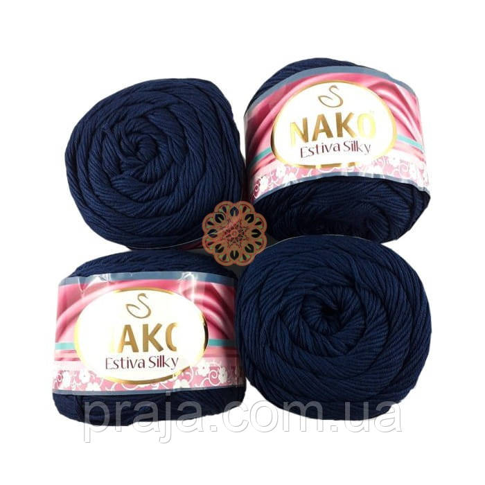 Пряжа Nako Estivia Silky (Естіва Сілкі) - 6955 темно синій