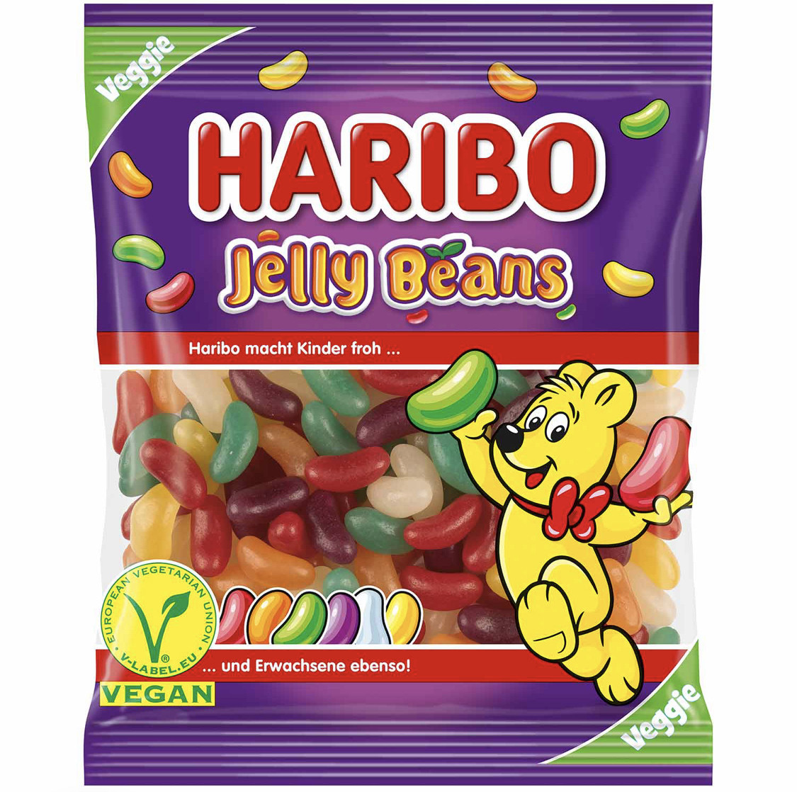 Haribo Jelly Beans Желейні Цукерки з фруктовими смаками у формі бобів 160g