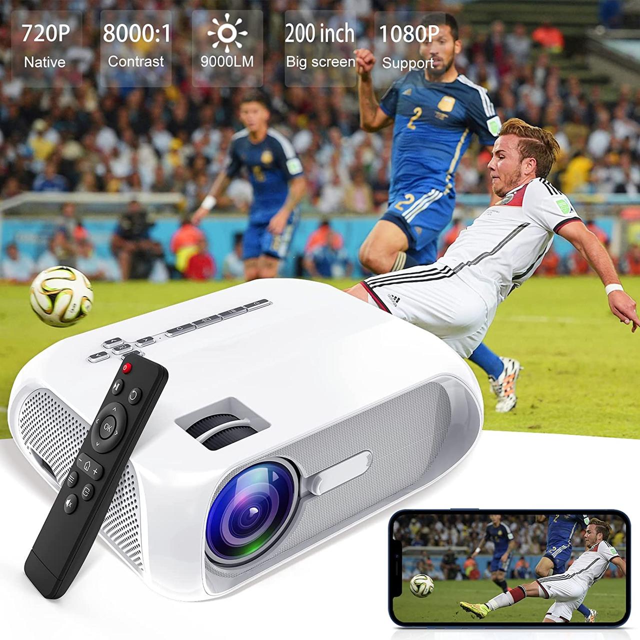 Staratlas Mini Projector 2022 Оновлений портативний проектор,9000 Lumen 50000 годин мультимедійний кінопроектор для домашнього кін