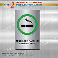 Табличка место для курения. Місце для паління. Табличка курить разрешено. Таблички на металле.