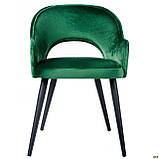 Крісло Aranguiz зелене м'яке сидіння на чорних ніжках, фото 2