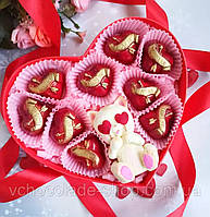 Набор шоколадных конфет ко Дню Влюбленных 14 февраля Шоколадные сердечки Конфеты с начинкой