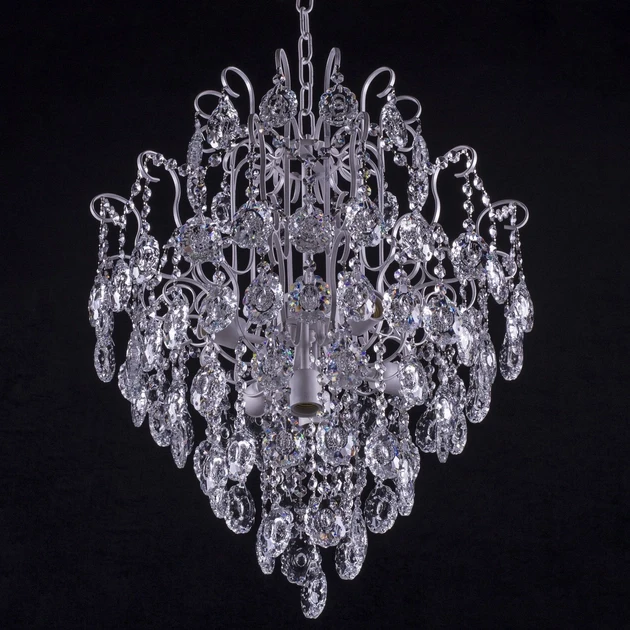 Кришталева люстра, класична, на ланцюгу, на 6 лампочок P5-E1220/6/WT+CH, фото 1