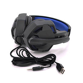 Ігрові навушники з мікрофоном iKAKU KSC-713 ZHANHUN, Black-Blue, Box BF