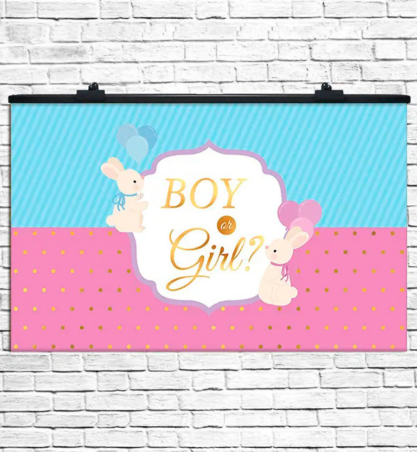 Святковий плакат "Boy or Girl" розмір - 75х120 см.