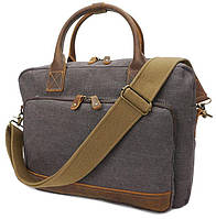 Мужская стильная деловая сумка с винтажным дизайном для ноутбука Vintage 20062 Серая