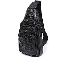 Современная кожаная мужская сумка через плечо Vintage 20674 черная сумка-слинг