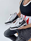 Кросівки чоловічі Nike Air Jordan 3 White Black SE білі шкіряні високі демісезон модні стильні, фото 8