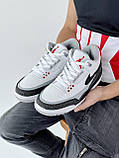 Кросівки чоловічі Nike Air Jordan 3 White Black SE білі шкіряні високі демісезон модні стильні, фото 11