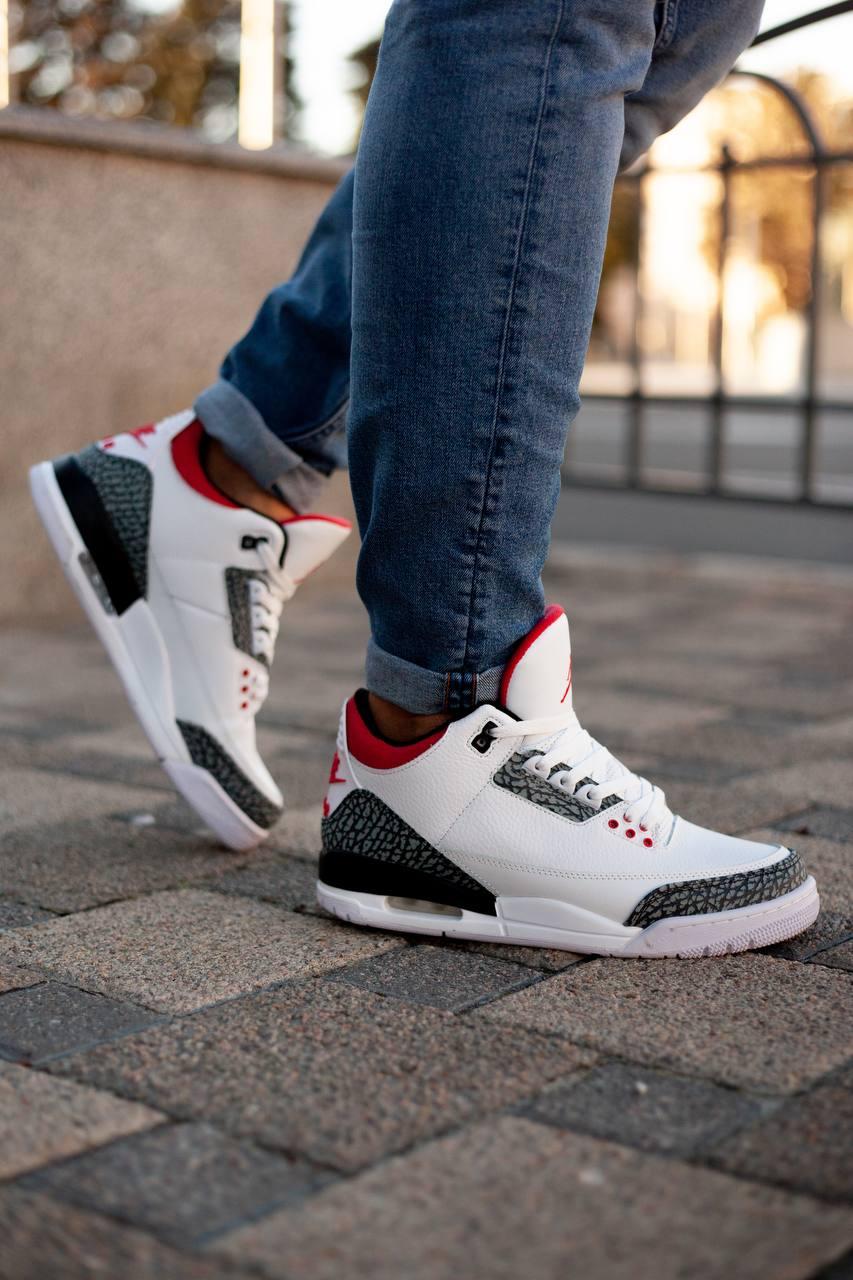 Кросівки чоловічі Nike Air Jordan 3 Tinker білі шкіряні високі демісезон модні стильні