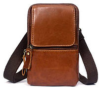 Сумка маленькая мужская кожаная Vintage 14905 рыжая сумка через плечо