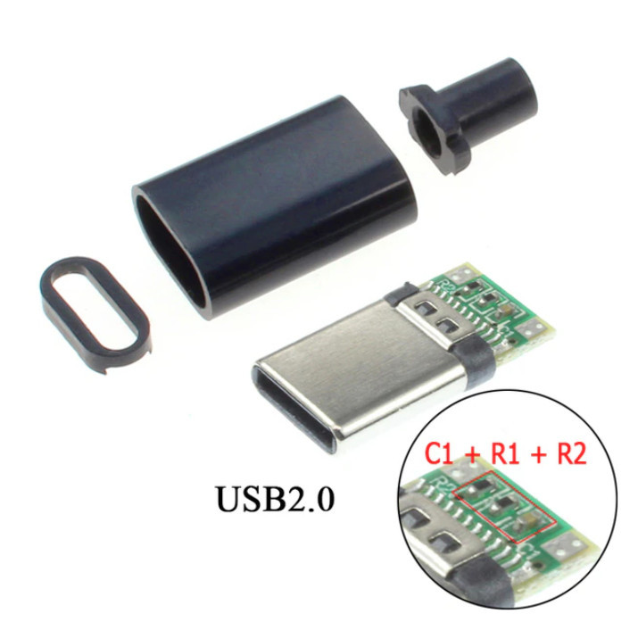 Роз'єм USB Type-C розбірний ремонтний чорний білий (ID#867090346), ціна ...