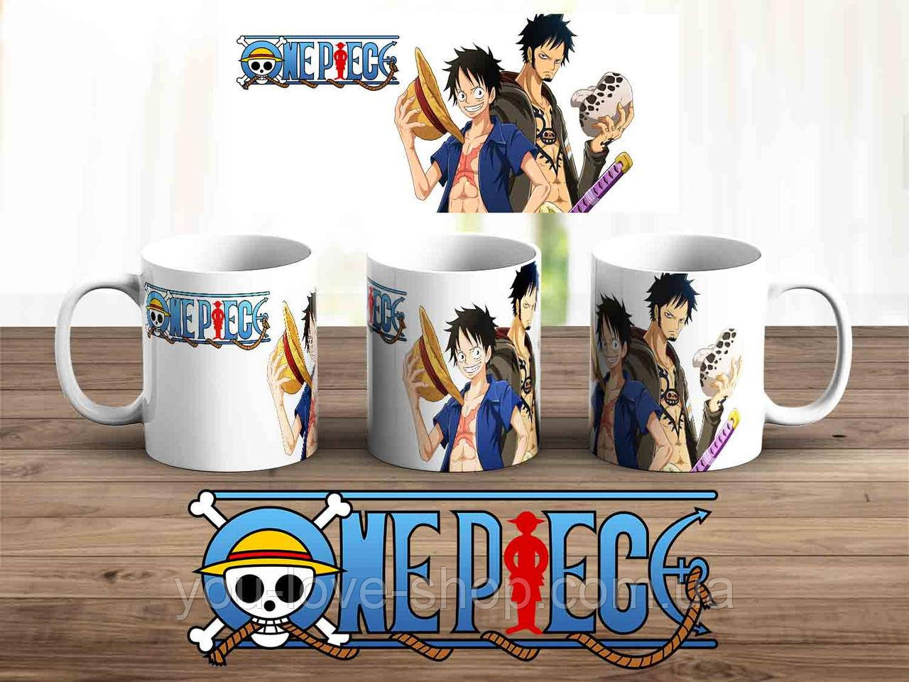 Чашка 330мл One Piece "Луффі та Трафальгар" / Чашка 330мл Ван Піс, фото 1