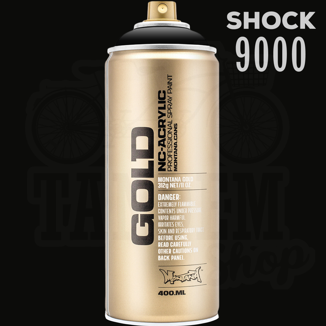 Фарба (емаль) акрилова універсальна Montana Gold, 400 мл Аерозоль Shock 9000 Black