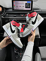 Жіночі кросівки Nike Air Jordan 1 High Grey Black Red