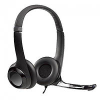 Навушники з мікрофоном дротові USB Logitech Headset H390 (981-000406) з шумоподавленням чорні б/в